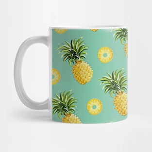 Fun Green Tropical Pineapple Print Mug